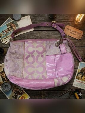 Coach Ali Patchwork Pieced Hobo Bag Y2K Purple